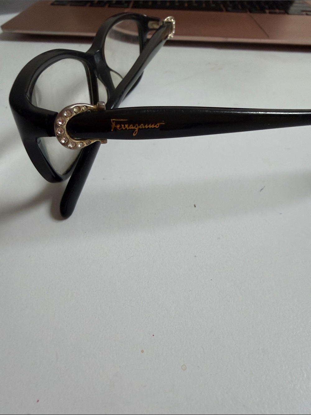 Salvatore Ferragamo Black Rectangular Women's Eyeglass Frames - Picture 2 of 4
